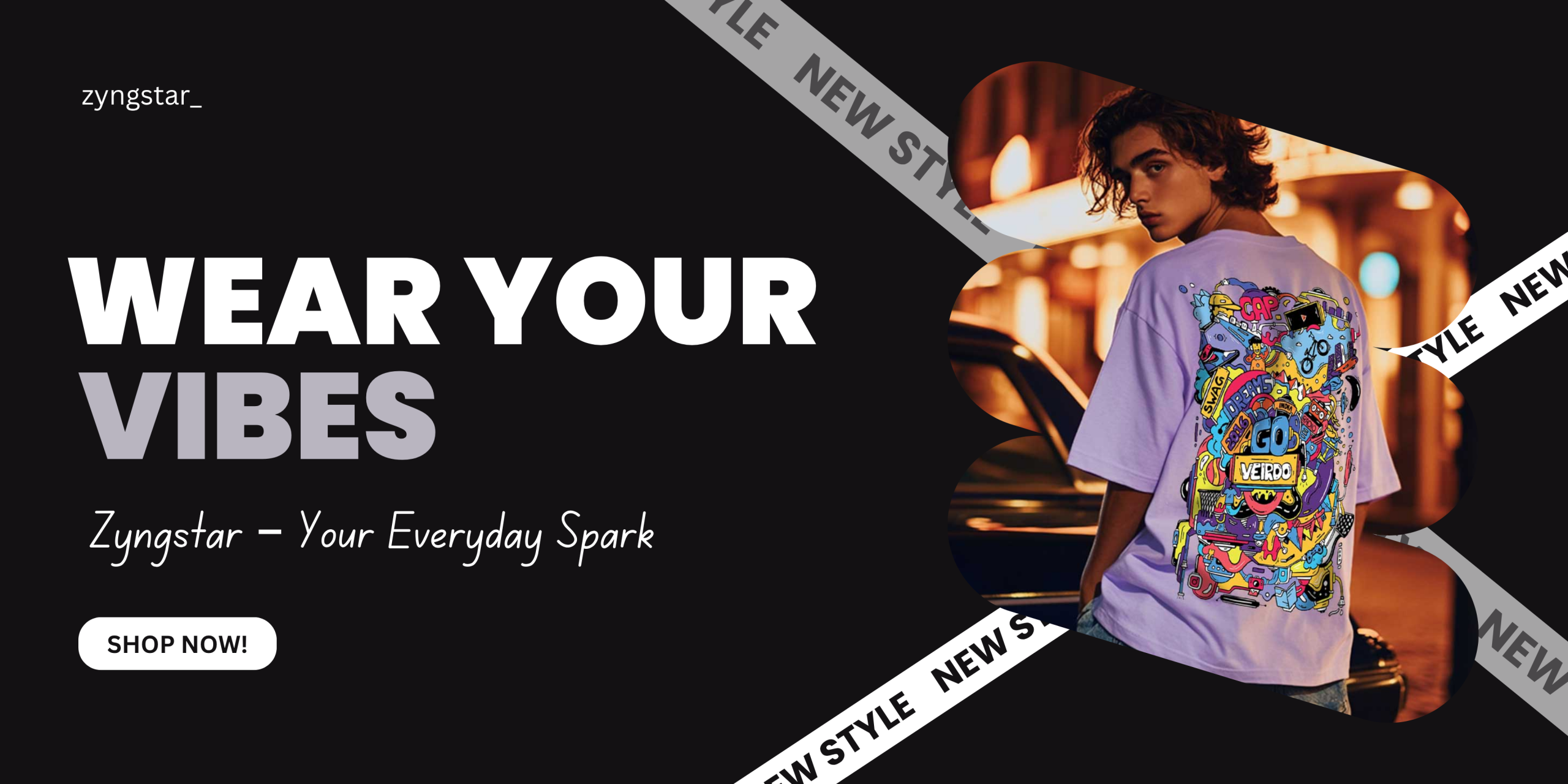 Black White Bold Fashion Sale Banner