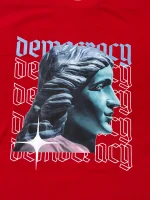 Front Side Print Round Neck Oversized T-shirt - Image 4