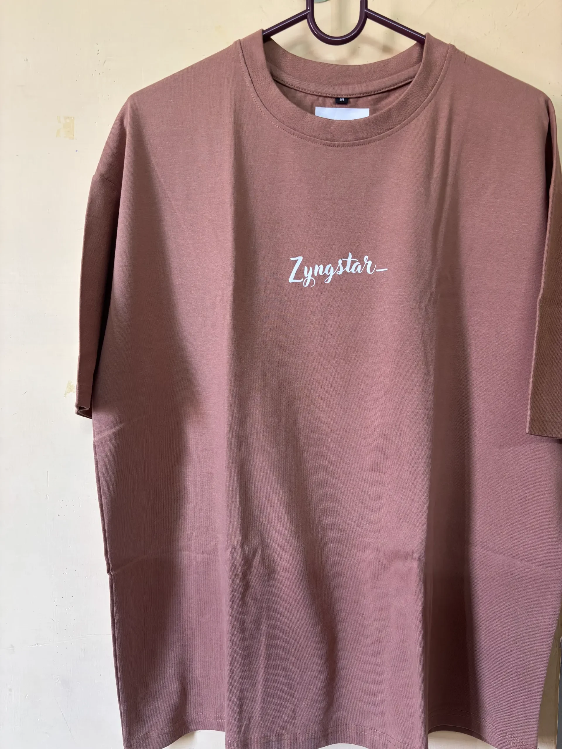 IMG_8440 Brown Round Neck Oversized T-shirt - Image 1