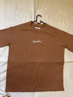 Brown Round Neck Oversized T-shirt - Image 4