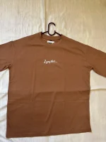 Brown Round Neck Oversized T-shirt - Image 5